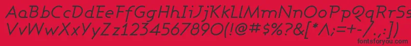 AshbyBookItalic Font – Black Fonts on Red Background