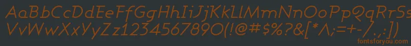 AshbyBookItalic-fontti – ruskeat fontit mustalla taustalla