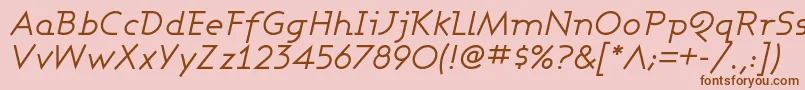 Шрифт AshbyBookItalic – коричневые шрифты на розовом фоне