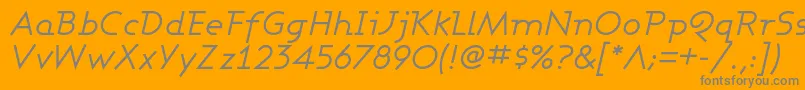 Fonte AshbyBookItalic – fontes cinzas em um fundo laranja