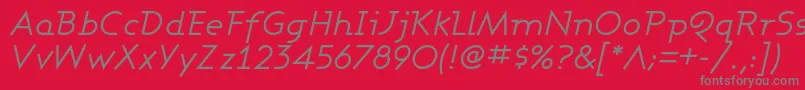 AshbyBookItalic Font – Gray Fonts on Red Background