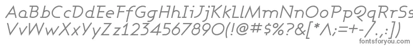 AshbyBookItalic-Schriftart – Graue Schriften auf weißem Hintergrund