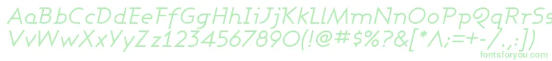 Fonte AshbyBookItalic – fontes verdes em um fundo branco