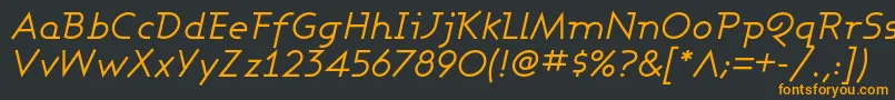 AshbyBookItalic Font – Orange Fonts on Black Background