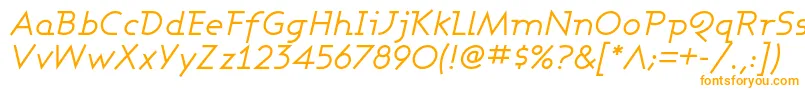 AshbyBookItalic-fontti – oranssit fontit valkoisella taustalla