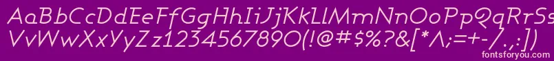 AshbyBookItalic Font – Pink Fonts on Purple Background