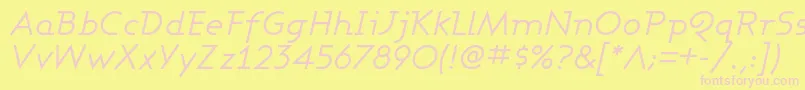 AshbyBookItalic Font – Pink Fonts on Yellow Background