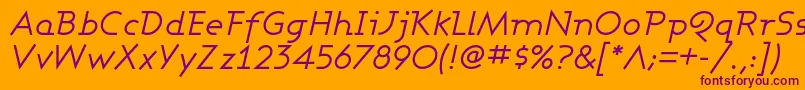 AshbyBookItalic Font – Purple Fonts on Orange Background