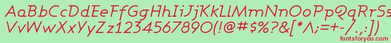 AshbyBookItalic Font – Red Fonts on Green Background