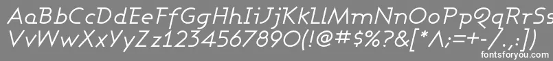 フォントAshbyBookItalic – 灰色の背景に白い文字