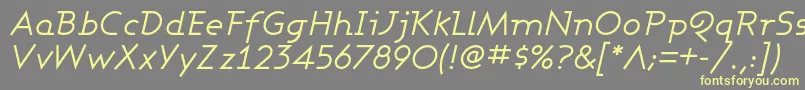 AshbyBookItalic Font – Yellow Fonts on Gray Background