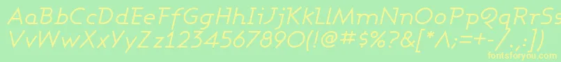 AshbyBookItalic Font – Yellow Fonts on Green Background