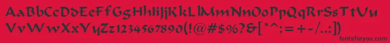 BravurRegular Font – Black Fonts on Red Background