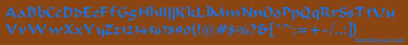 BravurRegular Font – Blue Fonts on Brown Background