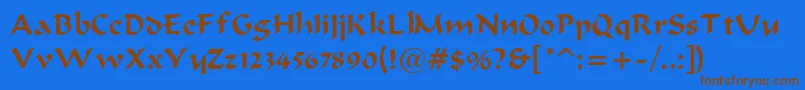 BravurRegular Font – Brown Fonts on Blue Background