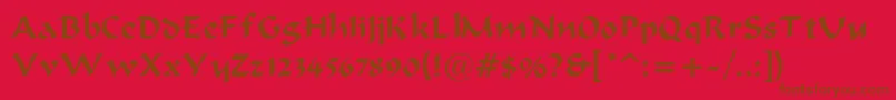 BravurRegular Font – Brown Fonts on Red Background