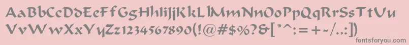BravurRegular-Schriftart – Graue Schriften auf rosa Hintergrund