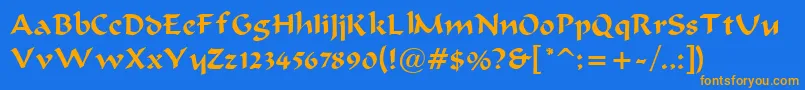 BravurRegular Font – Orange Fonts on Blue Background
