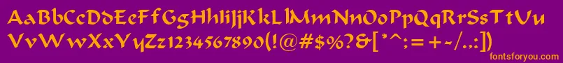 BravurRegular Font – Orange Fonts on Purple Background