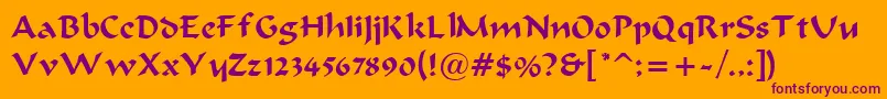 BravurRegular Font – Purple Fonts on Orange Background
