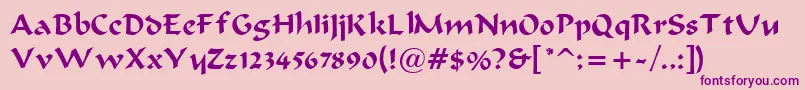 BravurRegular Font – Purple Fonts on Pink Background