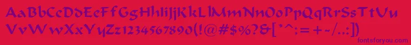 BravurRegular Font – Purple Fonts on Red Background