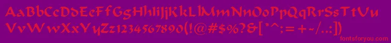 BravurRegular-Schriftart – Rote Schriften auf violettem Hintergrund