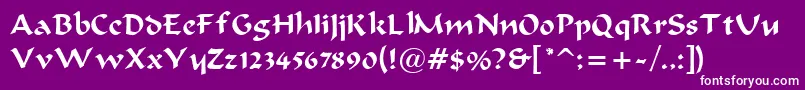 BravurRegular Font – White Fonts on Purple Background