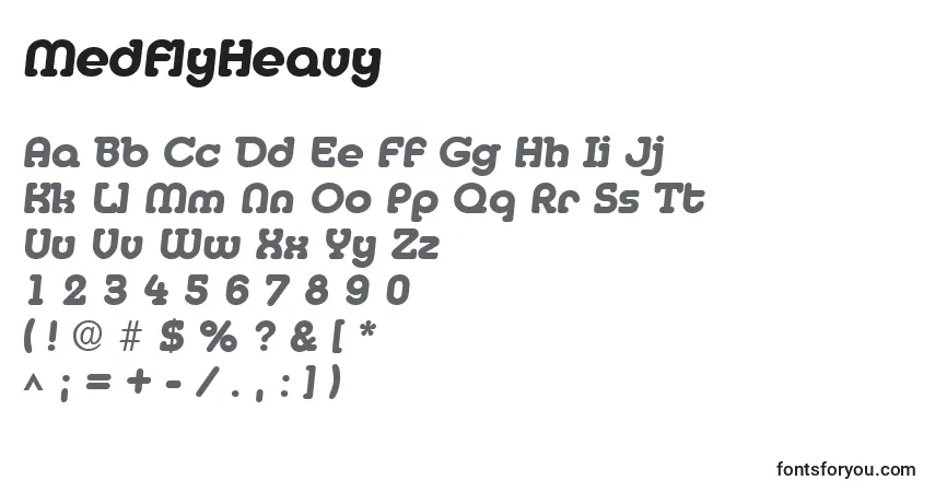 Schriftart MedflyHeavy – Alphabet, Zahlen, spezielle Symbole
