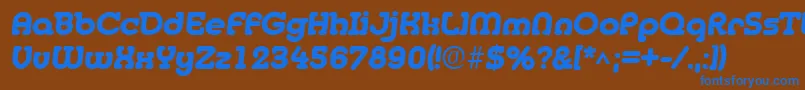 フォントMedflyHeavy – 茶色の背景に青い文字