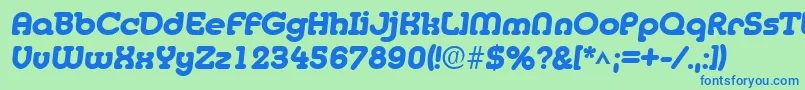 MedflyHeavy Font – Blue Fonts on Green Background