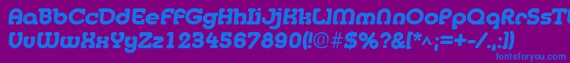 MedflyHeavy-Schriftart – Blaue Schriften auf violettem Hintergrund