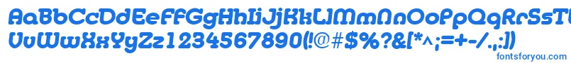 MedflyHeavy-Schriftart – Blaue Schriften auf weißem Hintergrund