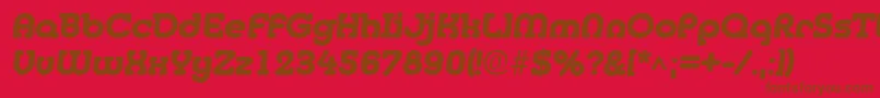 フォントMedflyHeavy – 赤い背景に茶色の文字