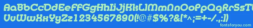 MedflyHeavy Font – Green Fonts on Blue Background