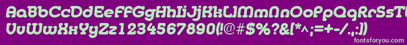 MedflyHeavy-fontti – vihreät fontit violetilla taustalla