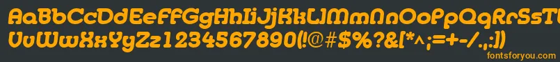 フォントMedflyHeavy – 黒い背景にオレンジの文字