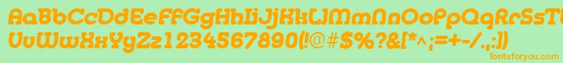 MedflyHeavy Font – Orange Fonts on Green Background