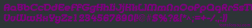 Czcionka MedflyHeavy – fioletowe czcionki na czarnym tle