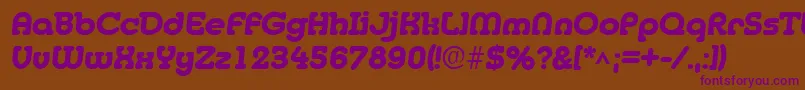 MedflyHeavy-Schriftart – Violette Schriften auf braunem Hintergrund