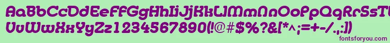 MedflyHeavy Font – Purple Fonts on Green Background