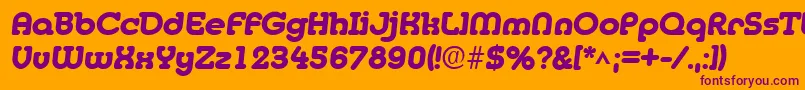 MedflyHeavy Font – Purple Fonts on Orange Background
