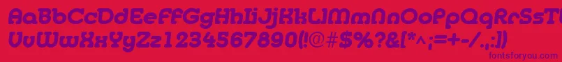 Czcionka MedflyHeavy – fioletowe czcionki na czerwonym tle