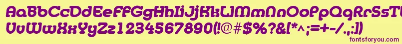 MedflyHeavy-Schriftart – Violette Schriften auf gelbem Hintergrund