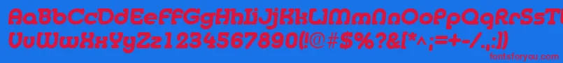 MedflyHeavy Font – Red Fonts on Blue Background