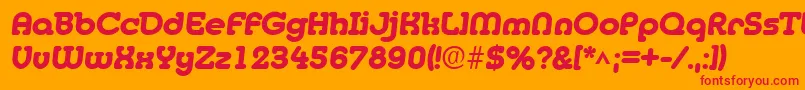 MedflyHeavy Font – Red Fonts on Orange Background