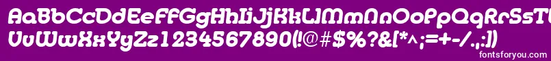 Czcionka MedflyHeavy – białe czcionki na fioletowym tle