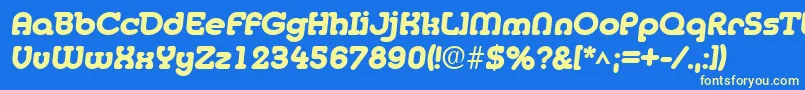 MedflyHeavy Font – Yellow Fonts on Blue Background