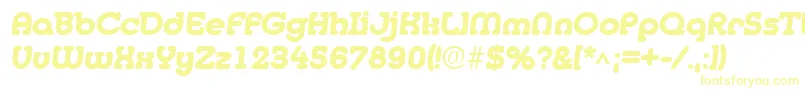 MedflyHeavy-Schriftart – Gelbe Schriften auf weißem Hintergrund