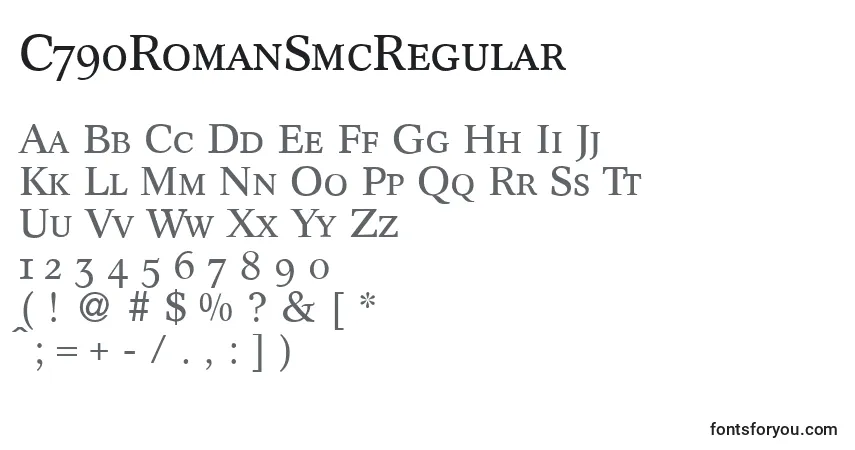 Fuente C790RomanSmcRegular - alfabeto, números, caracteres especiales